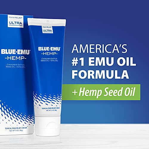 BLUE-EMU Ultra Hemp Arthritis Pain Relief Cream for Fast Joint & Muscle Relief, 3 Oz, 1 Pack BLUE-EMU Au supplements