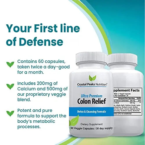 CRYSTAL PEAKS NUTRITION Natural Colon Cleanser Capsules for Constipation Relief CRYSTAL PEAKS NUTRITION Au supplements