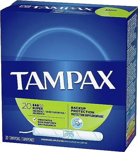 Tampax Tampons, Super Absorbency, Cardboard Applicator, Leakgaurd Skirt, Unscented, 20 Count Tampax Au supplements