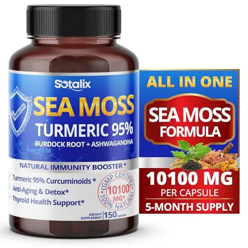 Sotalix Sea Moss Capsule 10100mg with Ashwagandha, Burdock Root, Bladderwrack SOTALIX SUPPLEMENT Au supplements