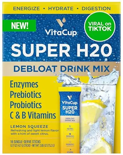 VitaCup Super H2O Bloating Relief and Digestive Health Drink Mix Packets, Probiotics VitaCup Au supplements