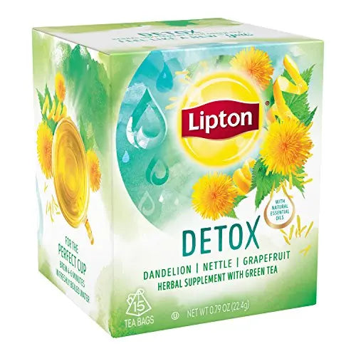 Lipton Green Tea Bags, Herbal Supplement for Detox, 15 Count (Pack of 4) Lipton Au supplements