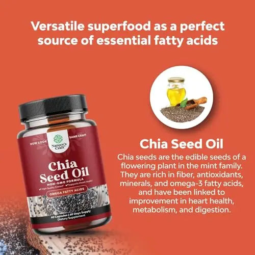 Potent Chia Seed Extract Pills for Men and Women Natural Supplement for Weight Loss Natures Craft Au supplements