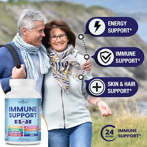 NEW AGE 8 in 1 Immune Support Booster Supplement with Echinacea, Vitamin C and Zinc NEW AGE Au supplements