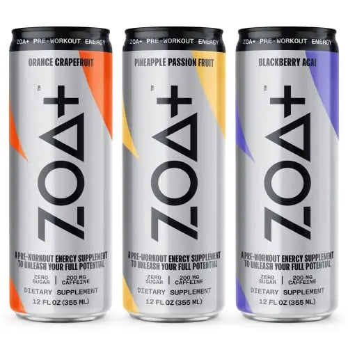 ZOA+ Plus Sugar Free Pre Workout Drinks Bundle | 12 Fl Oz, (36 Pack) | Nitric Oxide Support ZOA Au supplements