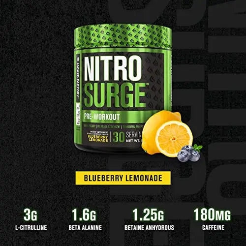 NITROSURGE Pre Workout Supplement - Endless Energy, Instant Strength Gains Jacked Factory Au supplements
