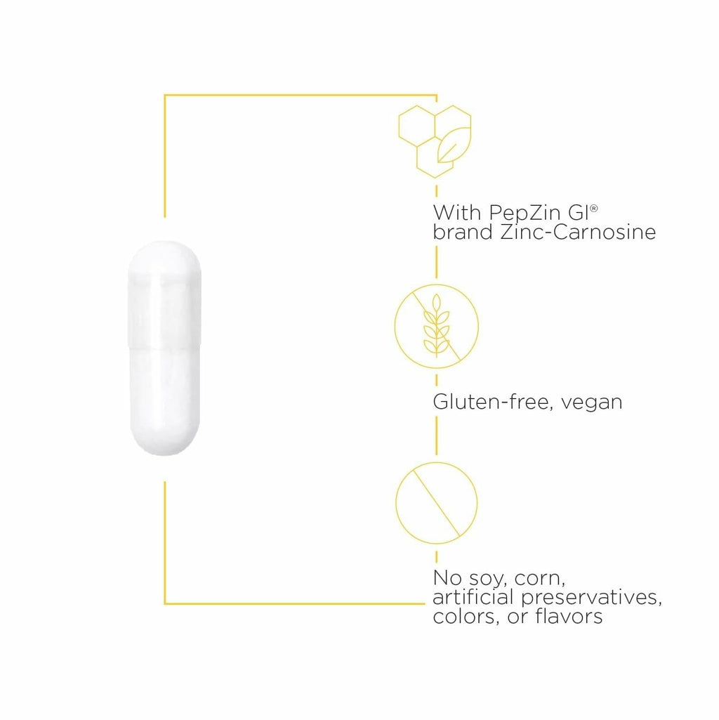 Integrative Therapeutics Zinc-Carnosine - Digestive & Gut Health Support* - GI Tract Support* - Supports Immune Health* - Easy-to-Swallow