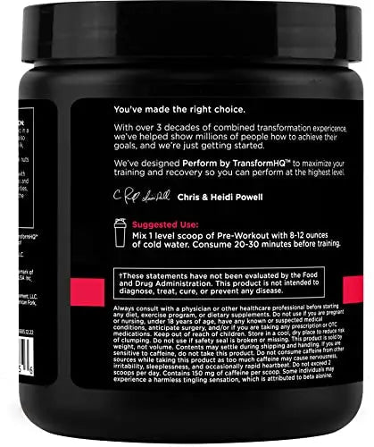 TransformHQ Pre-Workout 28 Servings - Perform - Gluten Free, Non-GMO (Blue Raspberry) TransformHQ Au supplements