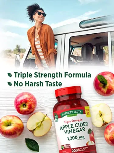 Nature's Truth Apple Cider Vinegar Capsules | 1200mg | 200 Pills | Extra Strength | Value Size Nature's Truth Au supplements