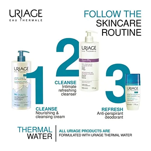 Uriage Gyn Phy Refreshing Intimate Gel | Feminine pH Balancing Wash to Gently Clean, Protect and Soothe Uriage Au supplements