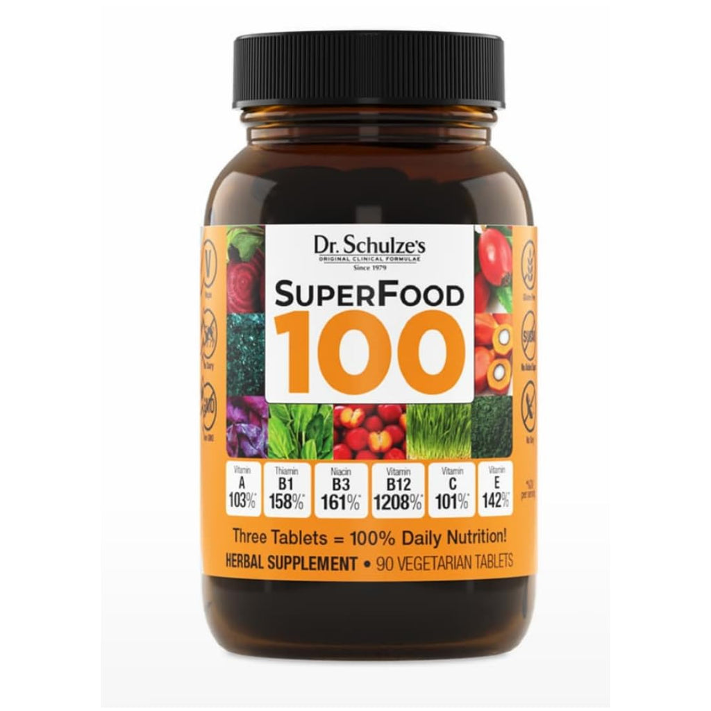 Dr. Schulze's SuperFood 100 - Everyday Superfood Supplement to Support Overall Wellness - Mutivitamin Support for Cellular Nutrition & Energy - Clean Ingredients - Gluten-Free & Dairy-Free - 90 Count Dr. Schulze's Au supplements