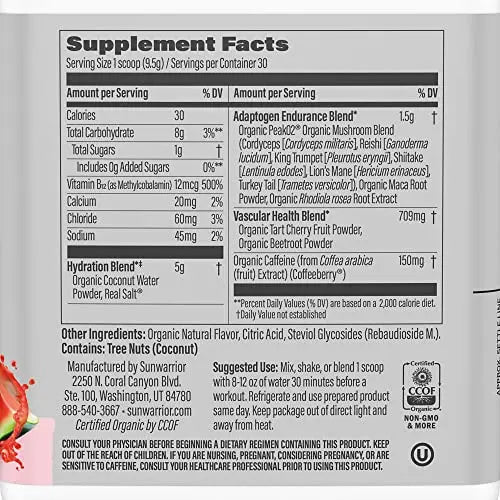 Sunwarrior Plant-Based Preworkout Powder Hydration Blend | Coconut Water Mushroom Sunwarrior Au supplements