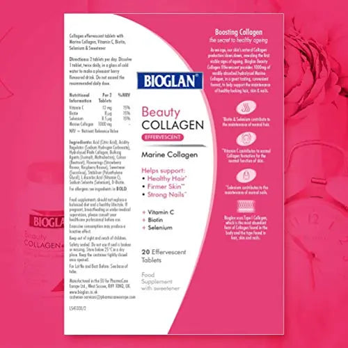 Bioglan Collagen Effervescent | 1000mg | Hydrolysed Marine Collagen Bioglan Au supplements