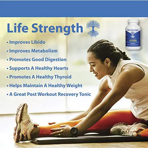 Life Strength Organic Sea Moss 120 CT Wildcrafted Irish Sea Moss and Bladderwrack Burdock Life Strength Au supplements