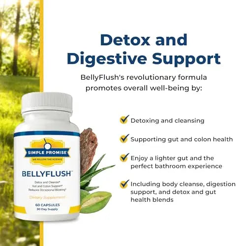Simple Promise - BellyFlush - Detox and Colon Cleanse - Supports Digestive Health, 60 Capsules Simple Promise Au supplements