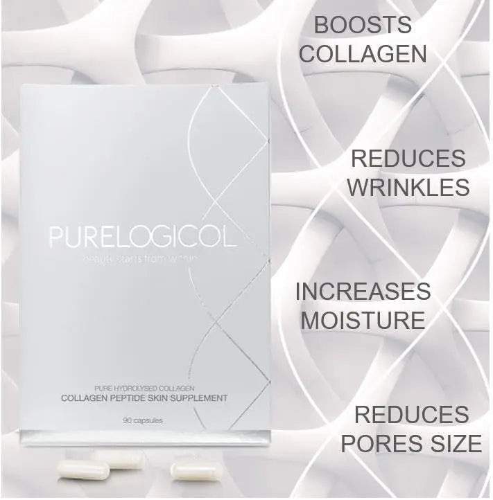 Collagen Tablets, Best Hydrolysed Protein Peptide Skin Supplement - 90 x Collagen Capsules x 800mg Purelogicol Au supplements