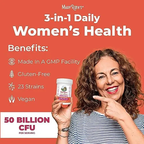 MaryRuth's 3-in-1 Daily Health Probiotics for Women | Clinically Tested | Hormone Support MaryRuth Organics Au supplements