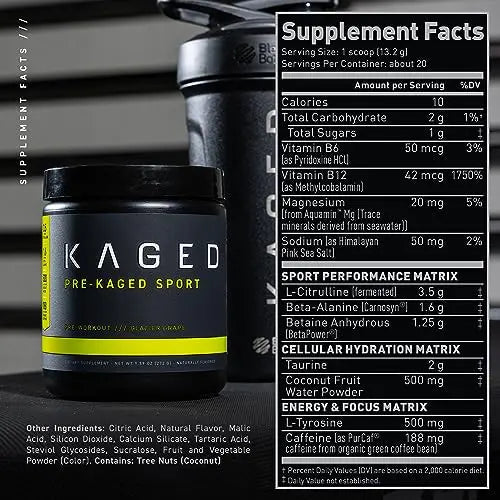 Kaged Pre Sport & Creatine Monohydrate Bundle | Glacier Grape Pre + Unflavored Creatine Kaged Au supplements