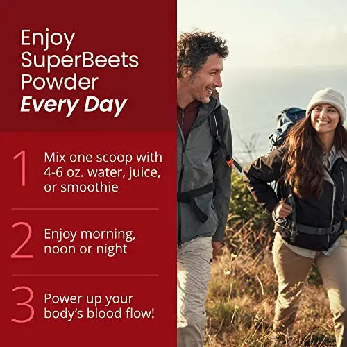HumanN SuperBeets - Beet Root Powder - Nitric Oxide Boost for Blood Pressure, Circulation & Heart Health Support - Non-GMO Superfood Supplement - Natural Black Cherry Flavor, 30 Servings humanN Au supplements