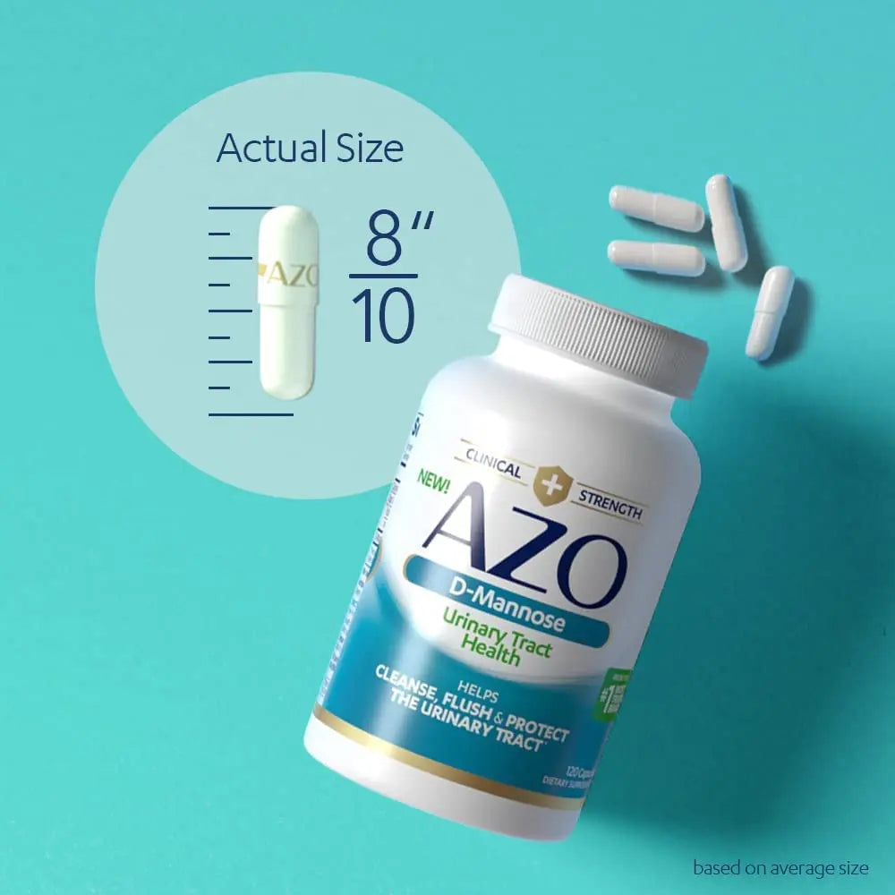 AZO D Mannose Urinary Tract Health, Cleanse, Flush & Protect The Urinary Tract, No.1 Pharmacist Recommended Brand, Clinical Strength, Non-GMO, 120 Count (Pack of 2) AZO Au supplements