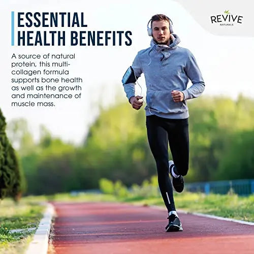 Multi Collagen Protein Capsules - Types I, II, III, V & X - Hydrolysed Grass Fed Bovine, Wild Caught Marine Revive Naturals Au supplements