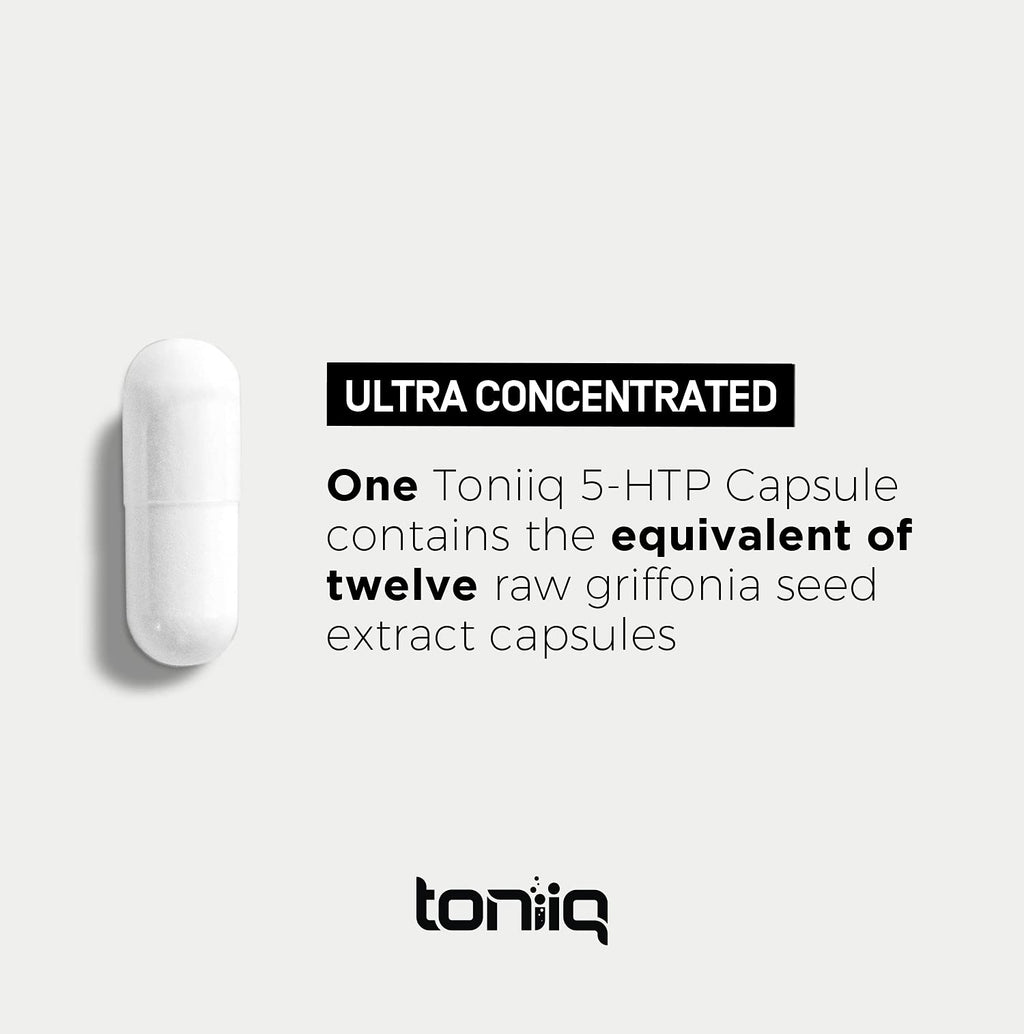 Toniiq Ultra High Strength 5HTP Capsules - 99%+ Highly Purified and Bioavailable - 12:1 Concentrated Extract - 200mg - 90 Veggie Capsules Toniiq Au supplements