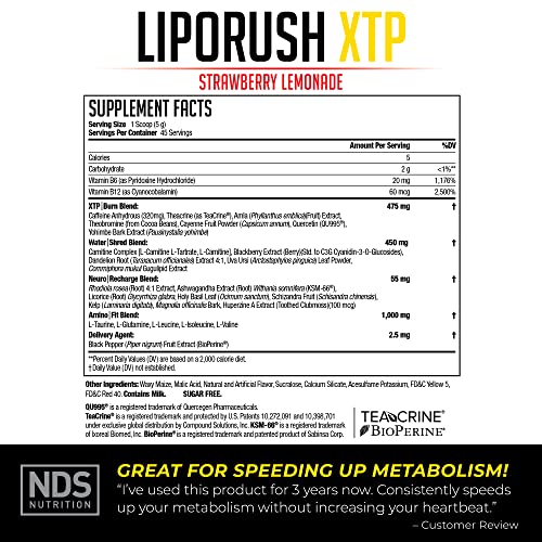 LIPORUSH NDS Nutrition XTP Thermogenic Fat Burner with L-Carnitine - Energy LIPORUSH Au supplements