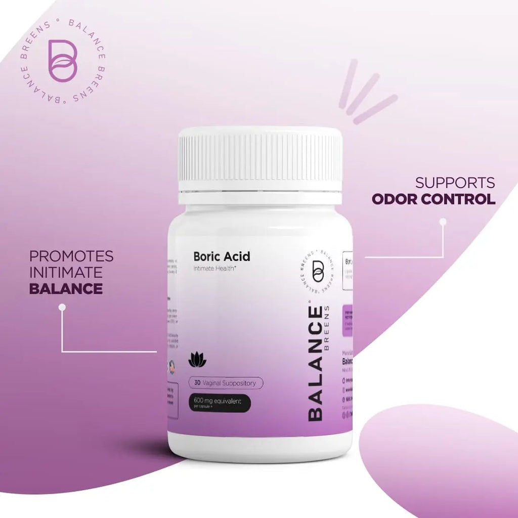 Boric Acid Suppositories for Women 600 mg - 30 Vaginal Use Capsules - ph Balance Pills, Odor Control Balancebreens Au supplements