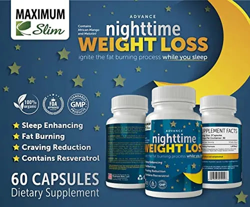 Maximum Slim Advanced Nighttime (Fat Burning) Weight Loss with African Mango, Green Tea Maximum Slim Au supplements