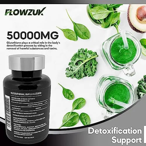 Glutathione Supplements Ultra High Strength 60 Easy to Swallow softgels with Added Vitamin C and Collagen FLOWZUK Au supplements