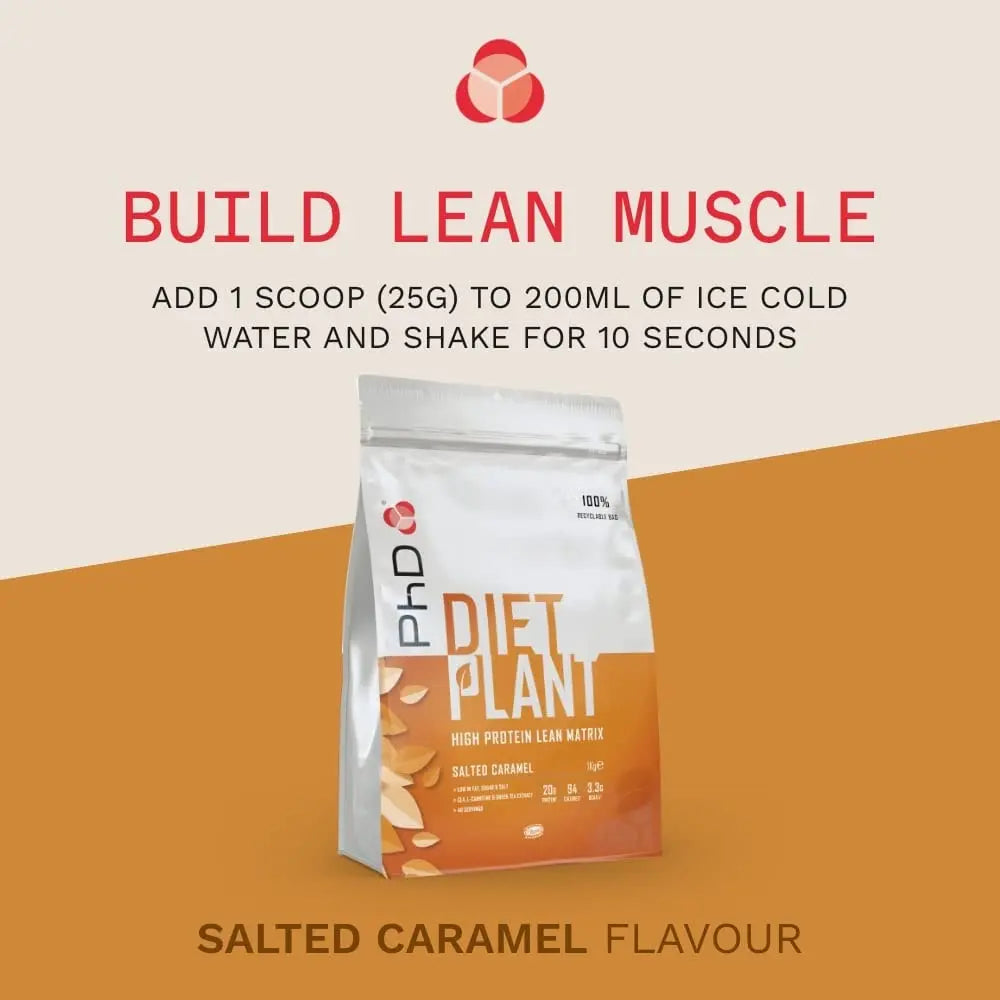 PhD Nutrition Diet Plant, Vegan Protein Powder Plant Based, Salted Caramel PhD Au supplements