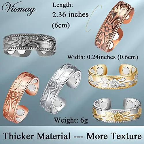 Vicmag Copper Magnetic Ring for Women, Lymphatic Drainage Ring Ladies Fingers Thumb Vicmag Au supplements