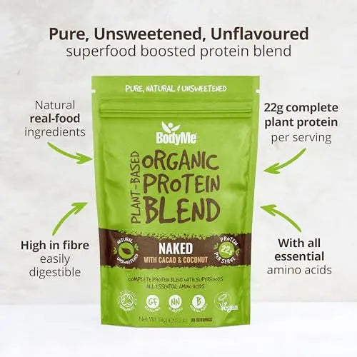 BodyMe Organic Vegan Protein Powder Blend, Cacao Coconut - Unsweetened, Low Carb BodyMe Au supplements
