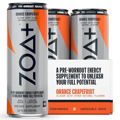 ZOA Energy Drink & ZOA+ Pre-Workout Bundle, Orange Grapefruit and Wild Orange, 12 Fl Oz ZOA Au supplements