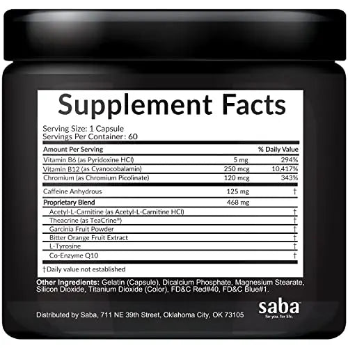 Saba Skinny 5000 -Fat Loss -Weight Loss-Appetite Control -Mild Jitter-Free Energy- Focus Saba Au supplements