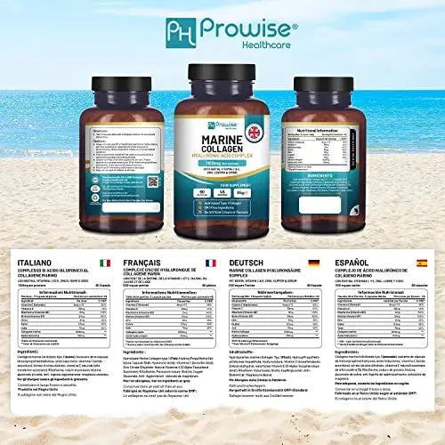 Marine Collagen with Hyaluronic Acid 1100mg | 90 Collagen Capsules High Strength for Women & Men PH PROWISE Healthcare Au supplements