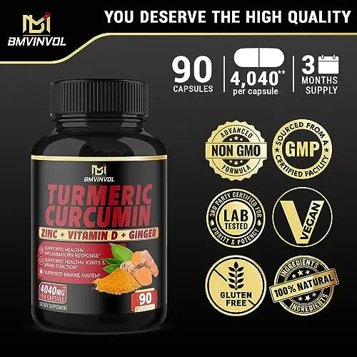 BMVINVOL Turmeric Curcumin Supplement 4040 mg - 95% Curcuminoids with Ginger BMVINVOL Au supplements