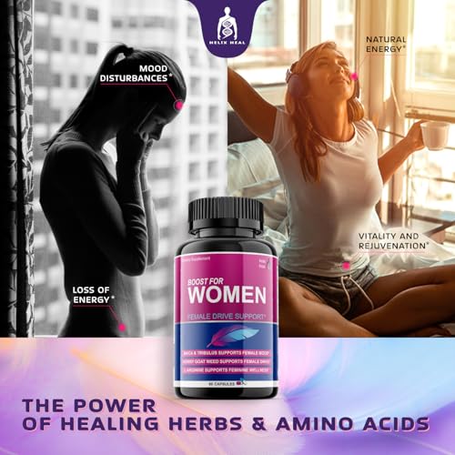 Helix Heal Libido Booster for Women Fast Acting with Horny Goat Weed - Female Desire Pills with Maca Root, Tribulus Terrestris, Ginseng and Hornygoatweed Women - Hormone Balance, Made in USA (60 ct) Helix Heal Au supplements