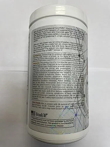 Core Nutritionals Fury V2: Pre-Workout Powder to Maximize Performance in The Gym W/Zum Core Nutritionals Au supplements