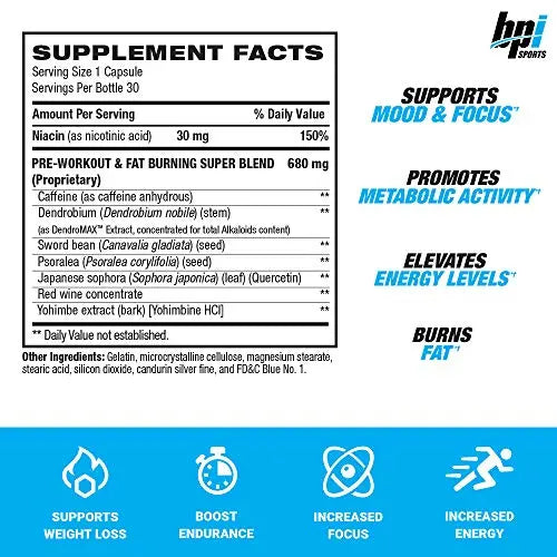 BPI Sports B4 – Extra-Strength Fat Burner – Keto-Friendly – Appetite Suppressant – Caffeine BPI Sports Au supplements