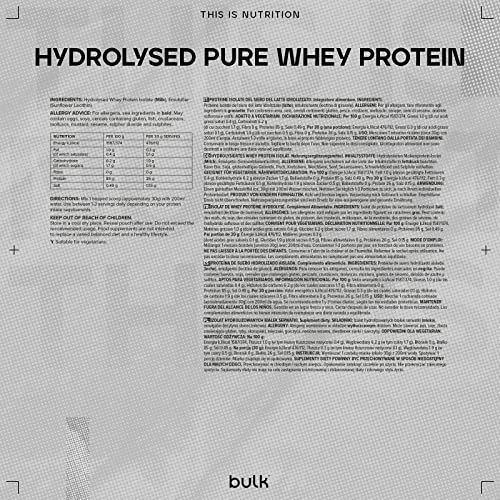 Bulk Hydrolysed Whey Protein Isolate, Protein Shake, Unflavoured, 500 g, Packaging May Vary Bulk Au supplements