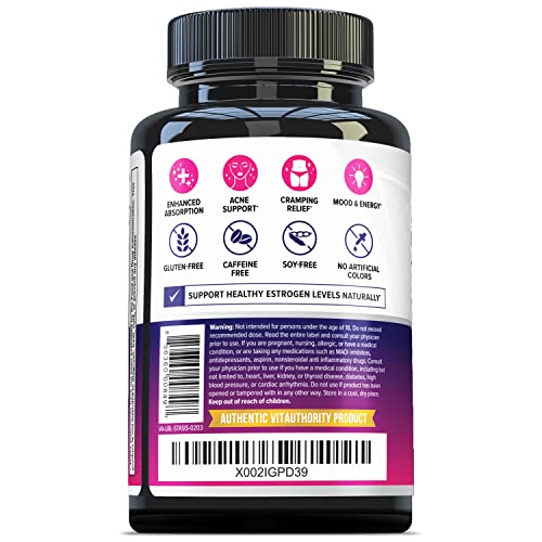 Myo-Inositol D-Chiro Women's Hormone Balance Supplement - 40:1 Myo-Inositol & D-ChiroInositol Blend with DIM for Hormone Balance for Women - Health Vitamins for Skin, Energy, & Cycle Support (1 Month) Vitauthority Au supplements