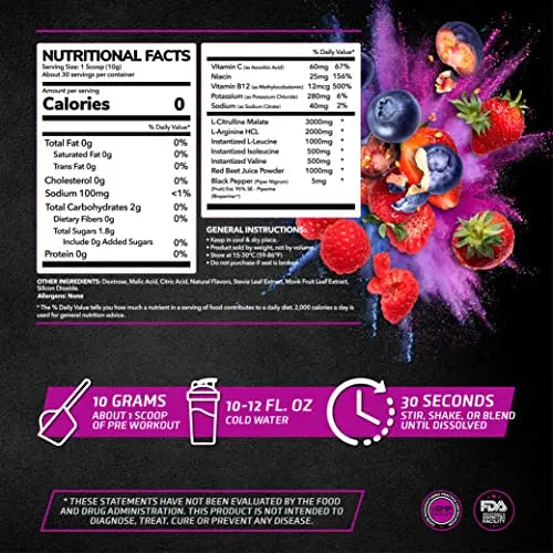 PrimeGENIX Stimulant-Free Pre Workout Powder for Men and Women - Energy Boost Drink PrimeGENIX Au supplements