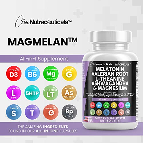 Melatonin 10mg Valerian Root 6000mg L Theanine 200mg Ashwagandha Clean Nutraceuticals Au supplements