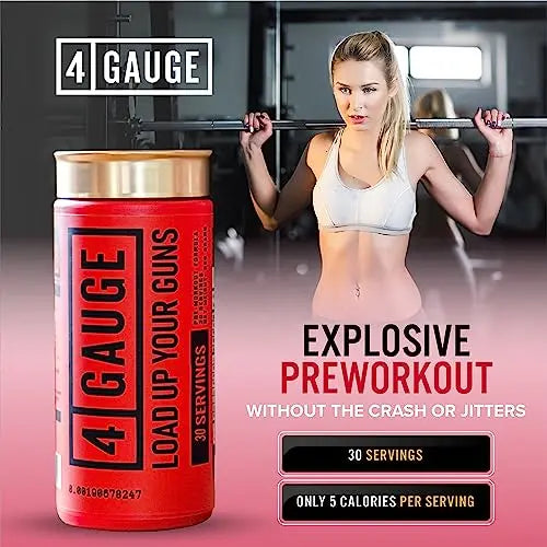 4 Gauge Natural Preworkout Without The Jitters | 30 Servings | Nitric Oxide Booster 4 Gauge Au supplements