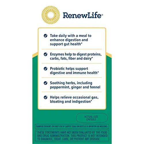 Renew Life Digestive Duo Probiotic + Enzymes; Probiotic Promotes Digestive Health Renew Life Au supplements