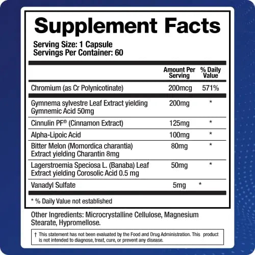 BioMatrix Blood Sugar Support Supplement w/Cinnamon, Gymnema, Lipoic Acid, Vanadyl BioMatrix Au supplements
