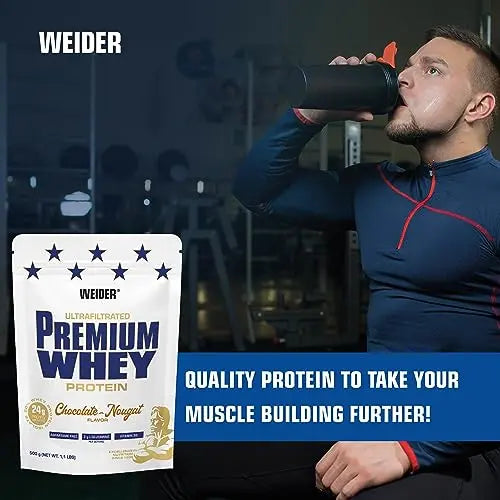 Weider Premium Whey (500g) Chocolate-Nougat Flavour. Ultrafiltrated Proteins from Whey Protein Weider Au supplements