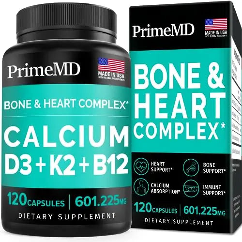 Calcium 600mg, Vitamin D3 K2 B12 Supplement - For Heart, Bone & Immune Support PrimeMD Au supplements