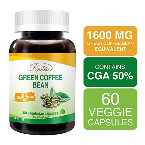 Lovita High-Potency Green Coffee Extract: 1600mg Equivalent, 50% Chlorogenic Acid Lovita Au supplements